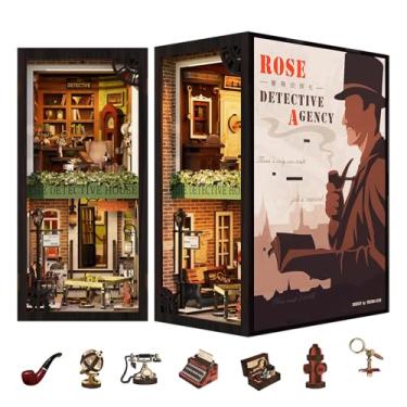 Imagem de Fsolis Kit de recanto de livro, kit de casa de quarto em miniatura DIY para atividades adultas, estante de livros, decoração de aniversário, presente de férias para mulheres e adolescentes (Rose