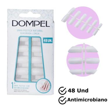 Imagem de 48un Unha Postiça Realista Natural Manicure Longa Antimicrobiano Dompe