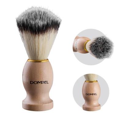 Imagem de Pincel Para Barba Barbear Macio Profissional Cerdas Mistas Cabo Madeir