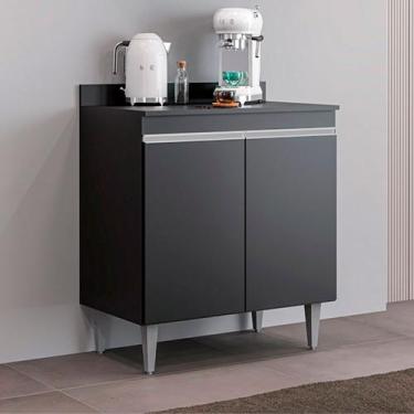 Imagem de Conjunto Balcão de Cozinha com Tampo Papin MDP/BP Preto G96 - Gran Bel