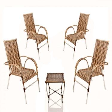 Imagem de Cadeira Poltrona Vênus Varanda Junco Trama Original Capuccino