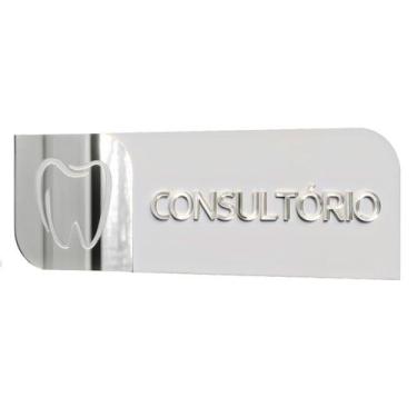 Imagem de Placa sinalização porta ACM e acrílico consultorio 30x10cm - Império d