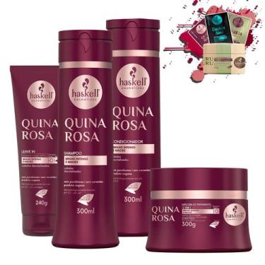 Imagem de Kit Haskell Quina Rosa Sh Cond Mascara 250g + Leave-in 240g