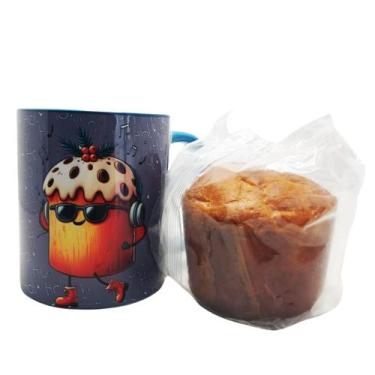 Imagem de Caneca Azul Canetone Autista Que Ama Panetone + Mini - Coleção Tea & A