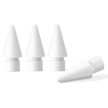 Imagem de Pacote com 2 pontas transparentes para Apple Pencil 2ª e 1ª geração, pontas de metal mais longas e resistentes ao desgaste, pontas de controle preciso de ponta fina para Apple Pencil (transparente)