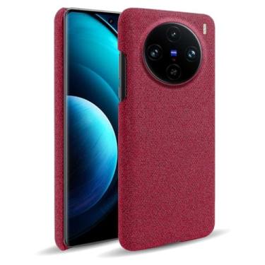 Imagem de Capa para vivo X100 PRO,Capa desenhada em lona,Case Protetora Ultrafina com Empunhadura Macia,Design em Tecido Antichoque e Antiarranhões-Red