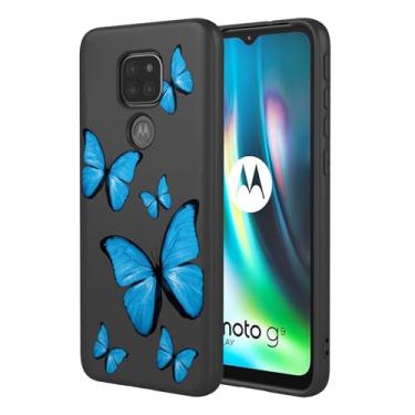 Imagem de KOARWVC Capa de celular para Moto G9 Play, XT2081-1 XT2083-1 Motorola G9/Moto E7 Plus, capa fofa com estampa de borboleta, fina, protetora, macia, amortecedora, capa de telefone para Motorola G9