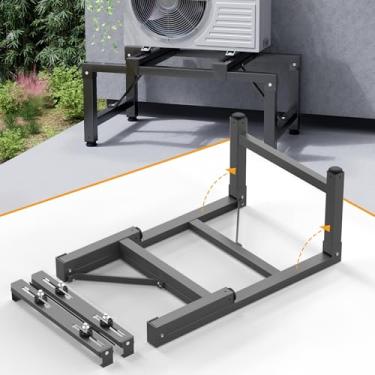 Imagem de LBG Products Mini suporte de solo dividido pré-montado para 9000-36000BTU, suporte condensador ajustável com barra de suporte extra, suporte de solo resistente para bomba de calor de ar condicionado