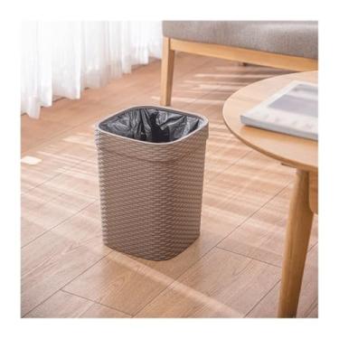 Imagem de Lixeira Lixeira, Lixeira de Papel Direto, Lixeira de Papel Preto/Marrom, Lixeira de Papel de Material Plástico Adequada para Casa, Cozinha, Escritório, Lixeira de Papel Lixeira(Brown)
