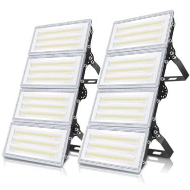 Imagem de ISKYDRAW 2 Pacotes de Luz de Inundação Led de 400 W, Luzes de Inundação de Estádio de 40000Lm Luz Diurna Externa 7000K, Ângulo de Iluminação Ajustável de 4 Módulos, Iluminação de Inundação de Seguranç