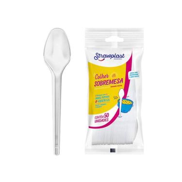 Imagem de Colher Sobremesa Cristal c/50 - Strawplast
