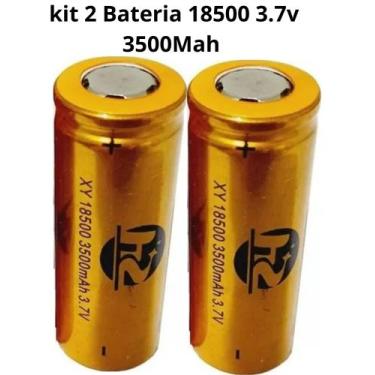 Imagem de Kit 2 Baterias Para Microfone 18500 3.7v 3500 Mah  Li-ion Recarregável