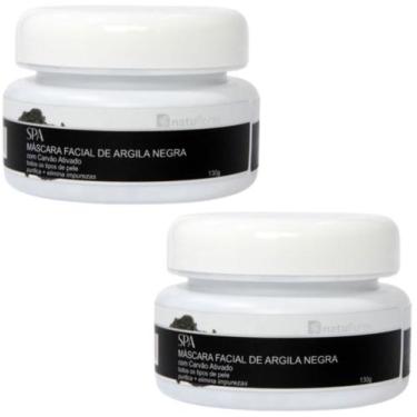 Imagem de MASCARA FACIAL ARGILA NEGRA SPA CARVÃO ATIVADO 130gr NATUFLORES 2un