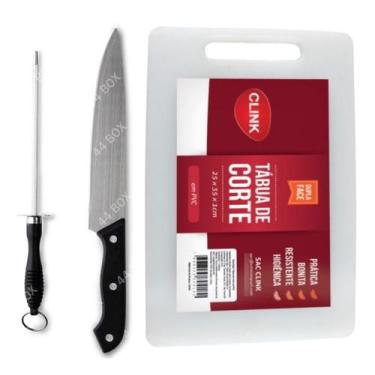 Imagem de Tabua Churrasco Faca Chaira Amolador Açougueiro Carne Gourmet - Clink 