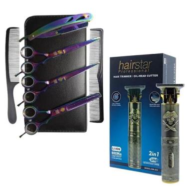 Imagem de Máquina De Acabamento Km-203 + Kit 3 Tesouras Barbeiro - Hairstar, Fur