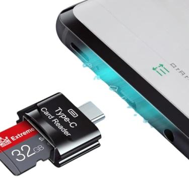 Imagem de Leitor de Cartão USB Tipo C 3.0, Adaptador OTG para SD e Micro SD, Compatível com iPhone e Android, Velocidade 5 Gbps