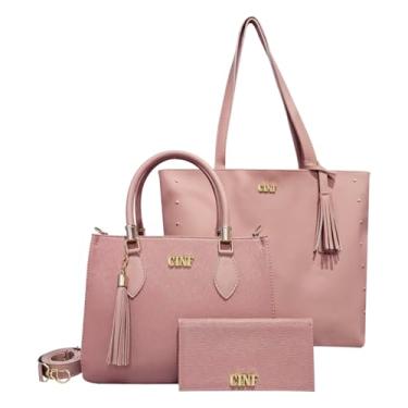 Imagem de Kit Bolsa Feminina Sacola De Ombro Transversal De Mão E Carteira (Rose)