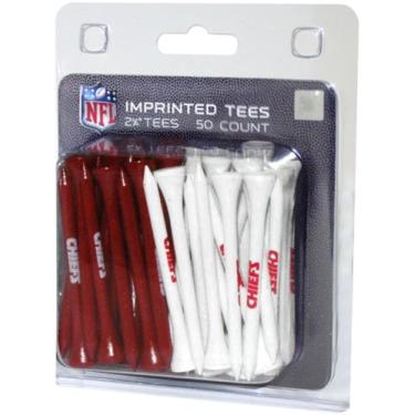 Imagem de Team Golf NFL Kansas City Chiefs Pacote com 50 camisetas de golfe de 6 cm, pacote com 50, tamanho regulamentar, várias cores de times