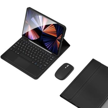 Imagem de Capa de teclado compatível para Samsung Galaxy Tab S10 FE+/S10 FE Plus 13,1 polegadas, trackpad de precisão e suporte de caneta S, capa fina destacável (preto)