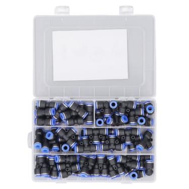 Imagem de 60pcs Conjunto de Conectores de Push Pneumático /4 Polegadas Diâmetro Externo Kit Encaixe Mangueira Conexão Rápida para Soluções Tubulação Eficientes