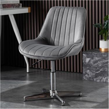 Imagem de Cadeira de escritório de pernas cruzadas sem rodas Sala de estar giratória cadeira de lazer de lazer, cadeira de maquiagem de tecido acolchoado de cadeira de cadeira de midrágio de mid mesa