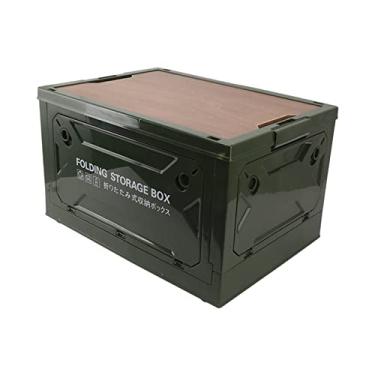 Imagem de Caixa de Camping Dobrável Bin de Armazenamento Dobrável Com Tampa de Madeira 50l Rodas de Capacidade para Acampamento Ao Ar Livre Armazenamento de Brinquedos para Piqueniques (Od verde)