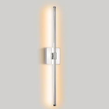 Imagem de Goosebrite Arandelas De Parede Led Modernas, Luminárias Luz Quente 3000K Com Fio, Sem Fio Para Sala Estar, Banheiro, Quarto, Cromadas