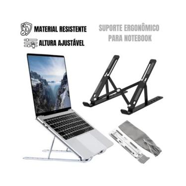 Imagem de Suporte Para Notebook Alumínio Tablet Ergonômico Dobrável Portátil Bas