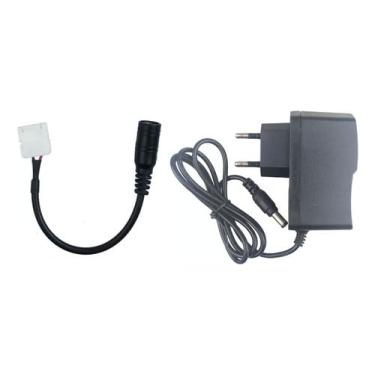 Imagem de Conector P4 Fêmea com Fonte 12V 2A Bivolt para Fita LED 8mm Cor Unica