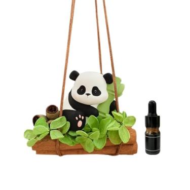 Imagem de LXQTAO Ornamento para pendurar carro panda com difusor de fragrância para espelho retrovisor - acessório interior aromático e elegante (Shangri La (doce e perfumado com flores e frutas))