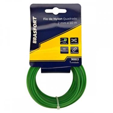 Imagem de Fio De Nylon Para Aparador De Grama Brasfort Verde Quadrado 2,0Mmx10M 