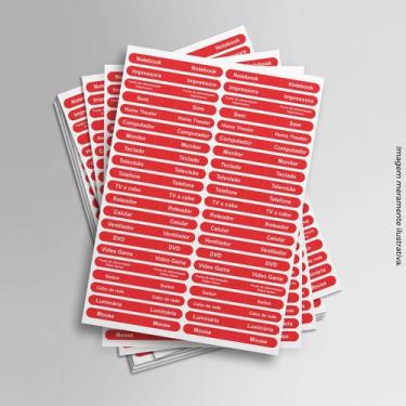 Imagem de Cartela de Etiquetas Identificação de Fios - Presente-Brinde, Vermelho