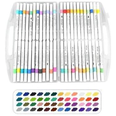 Imagem de Canetinha acrilica 48 canetas À prova dwaterproof água cores marcador acrílico desenho pintura marcadores canetas pintura diy artesanato