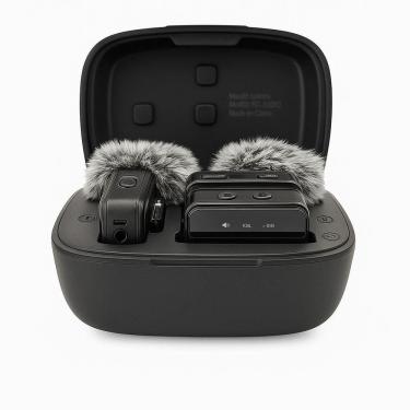 Imagem de Microfone De Lapela Sem Fio Com Abafadores - Profissional - Preto