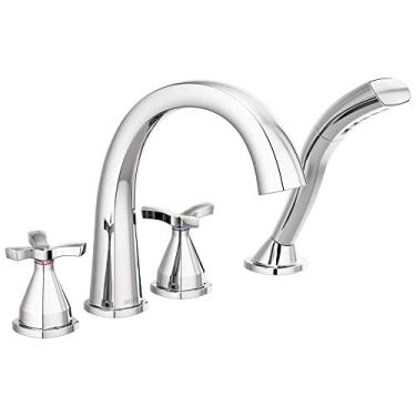 Imagem de DELTA FAUCET T47776 Acabamento de banheira romana de quatro furos com desviador, cromado