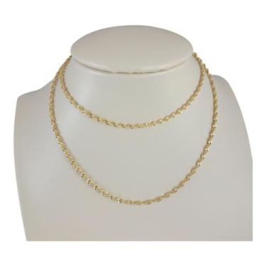 Imagem de Corrente Banhada a Ouro 50 cm Elo Importado Torcido Bijou Art