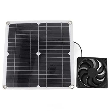 Imagem de FTVOGUE Ventilador Solar Externo Leve e Portátil, Alta Taxa de Conversão de 12W Kit de Ventilador de Painel Solar para Carros RVs Viajar para Casa