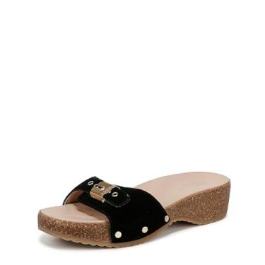 Imagem de Dr. Scholl's Sandália feminina original Flex Slide, Couro preto, 39