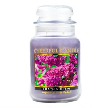 Imagem de A Cheerful Giver - Vela em frasco de vidro perfumado Lilacs In Bloom (680 g) com tampa e fragrância fiel à vida feita nos EUA