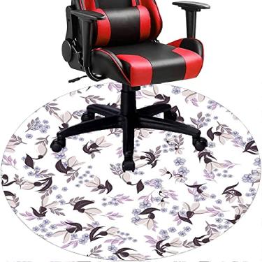 Imagem de Tapete de cadeira de escritório com flores, textura de flor, tapete de cadeira de mesa para piso de madeira de escritório doméstico, protetor de piso de pilha baixa multiuso, redondo, 99 cm