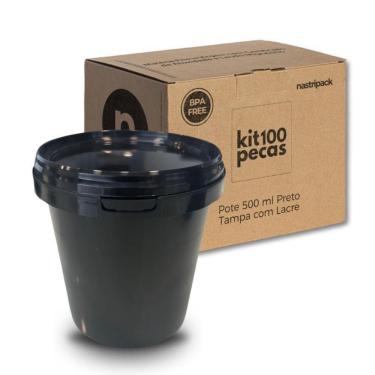 Imagem de Pote Plástico Para Leite - Kit Com 100 Pçs