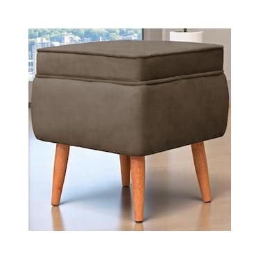 Imagem de Puff Banqueta Conlflex Celine Quadrado Revestido em Tecido Veludo
