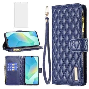 Imagem de Asuwish Capa de telefone para Samsung Galaxy A16 5G/4G capa carteira com protetor de tela de vidro temperado e suporte de cartão de crédito flip de couro acessórios de borracha A 16 16A SM-A166U