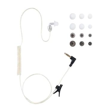 Imagem de ERIPHA Fone de ouvido sem câmara de segurança FBI polícia 3,5 mm/1 pino tipo L para alto-falante remoto, microfone, rádio bidirecional Motorola Kenwood (58 cm)