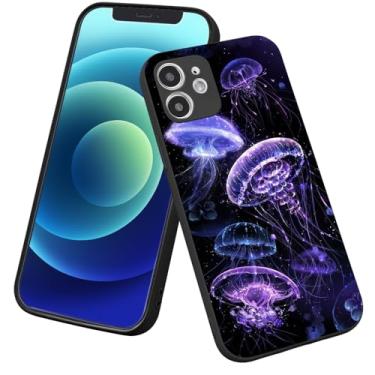 Imagem de BGZDZDN Capa roxa para iPhone 15 Pro Max, estampa de água-viva, design feminino com estampa de água-viva, com capa amortecedora de TPU macio para iPhone 15 Pro Max