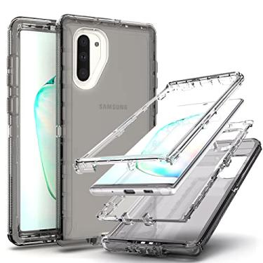 Imagem de YmhxcY Capa para Galaxy Note 10, capa durável de 3 camadas (sem protetor de tela) capa de borracha sólida / capa transparente teste de 4,8 m para Samsung Galaxy Note 10 - preto transparente