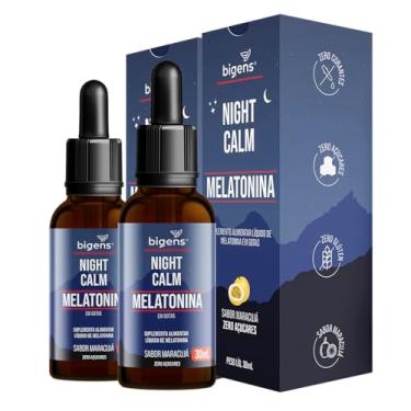 Imagem de Night Calm Melatonina em gotas, sabor maracujá, Biogens, Kit 2x 30 mL