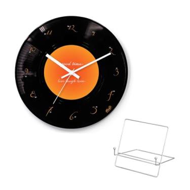 Imagem de HMTRADE Relógio de parede com discos de vinil de 30,48 cm, operado por bateria, decoração de sala de música, arte pendurada, escritório, escola, sala de aula, relógio de parede de vinil retrô 3D para