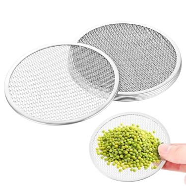 Imagem de Pacote com 6 tampas de jarras para germinação de sementes - Tampa de filtro de tela de aço inoxidável 304 para potes de vidro de boca larga de 82 mm/3,2 pol, tampas de peneira de broto de feijão de