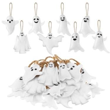 Imagem de Vercraft 24 peças de enfeites de árvore de Halloween feltro fantasma pendurado decoração branca assustadora enfeites de Halloween para árvore de Natal decoração de festa em casa lembrancinhas